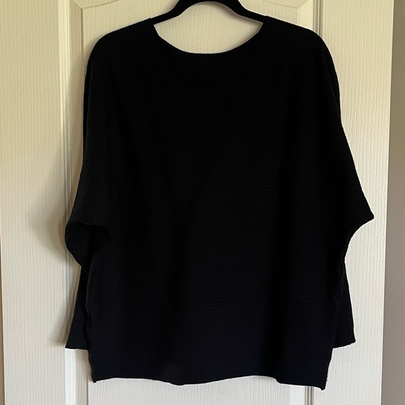 ❄️ COCO Y CLUB Black Ribbed Sweater with Dolman Sleeves - Picture 3 of 8